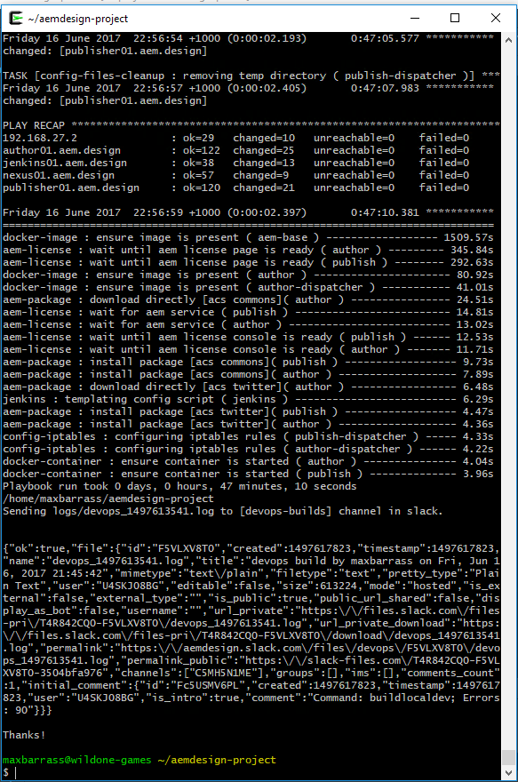 DevOps Bootstrap Success Win10 Cygwin